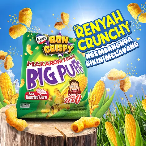 Snack BonCabe Makaroni Big Puff Level 0 Rasa Jagung Bakar